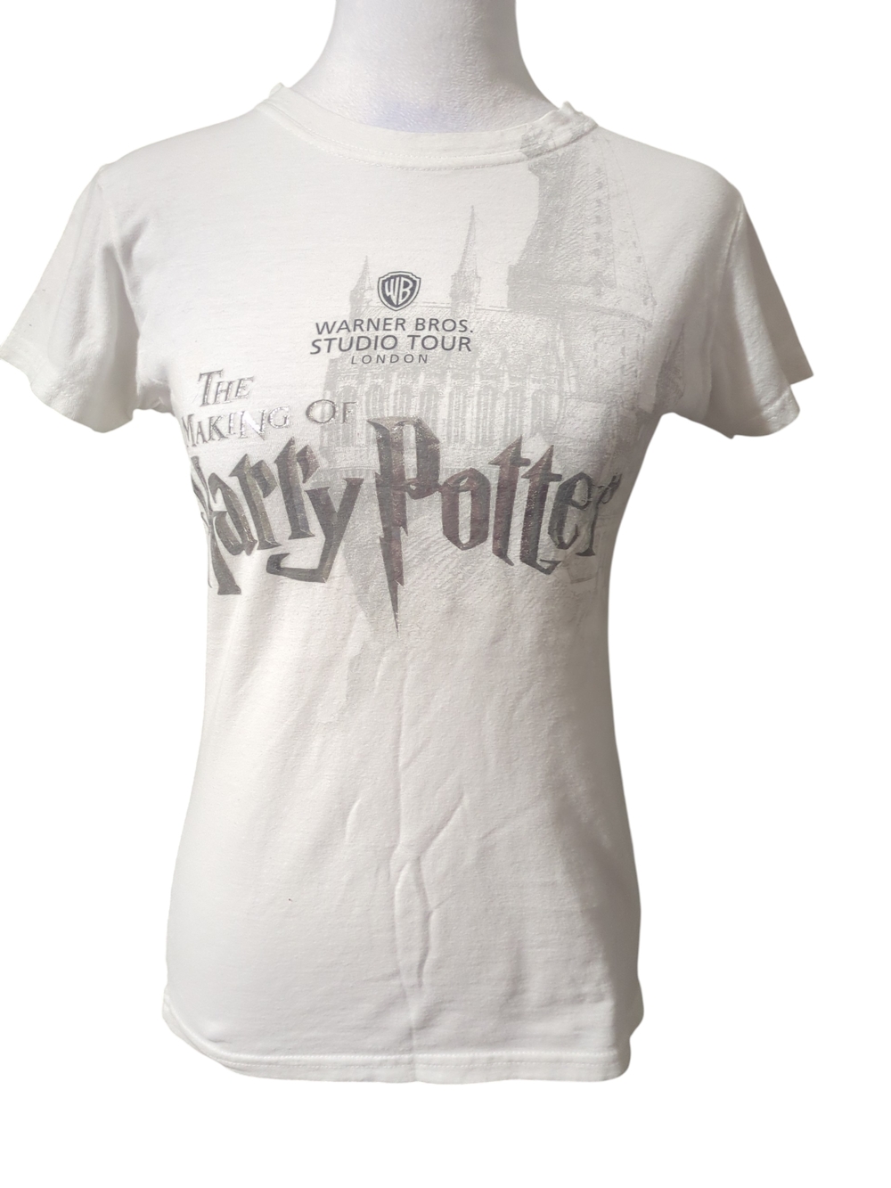 Warner Bros. Harry Potter Graphic Tee - White and Gray Print